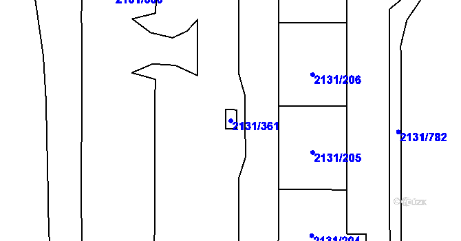 Parcela st. 2131/361 v KÚ Stodůlky, Katastrální mapa