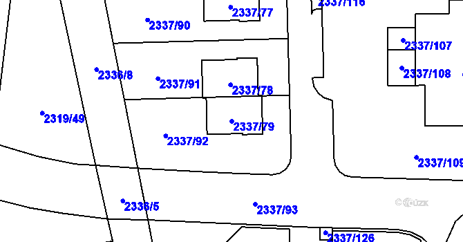 Parcela st. 2337/79 v KÚ Stodůlky, Katastrální mapa
