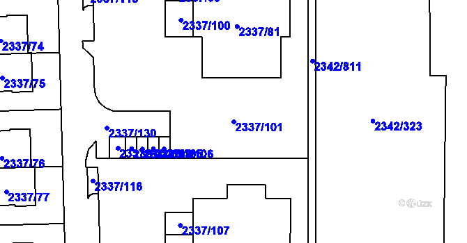 Parcela st. 2337/101 v KÚ Stodůlky, Katastrální mapa
