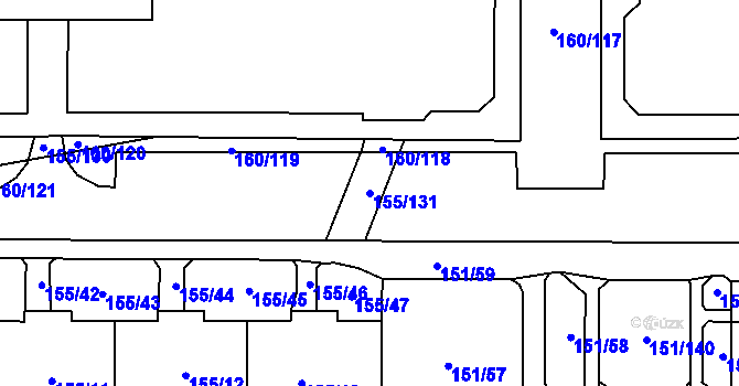 Parcela st. 155/131 v KÚ Stodůlky, Katastrální mapa