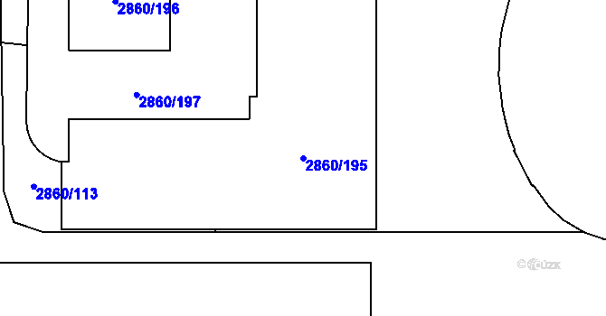 Parcela st. 2860/195 v KÚ Stodůlky, Katastrální mapa