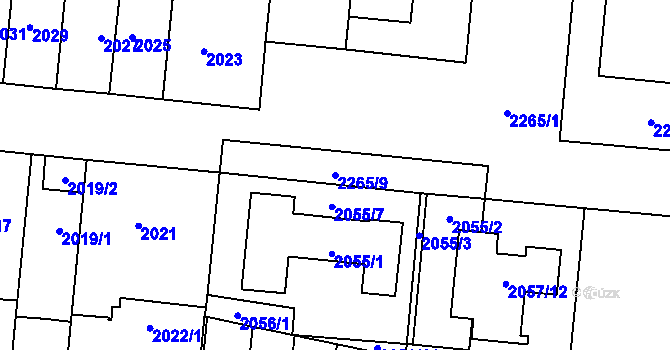 Parcela st. 2265/9 v KÚ Stodůlky, Katastrální mapa