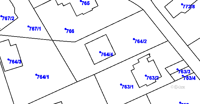Parcela st. 764/4 v KÚ Stodůlky, Katastrální mapa