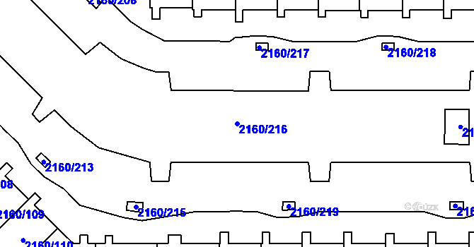 Parcela st. 2160/216 v KÚ Stodůlky, Katastrální mapa