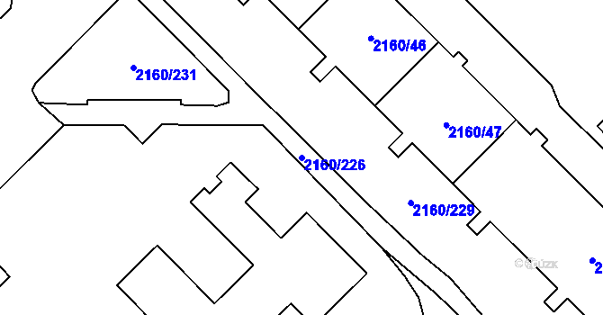 Parcela st. 2160/226 v KÚ Stodůlky, Katastrální mapa