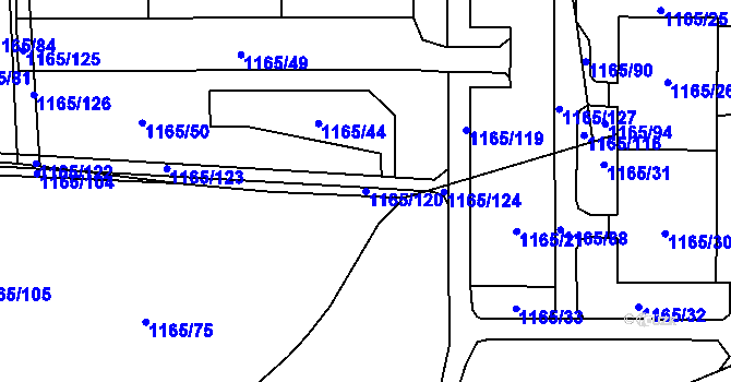 Parcela st. 1165/120 v KÚ Stodůlky, Katastrální mapa