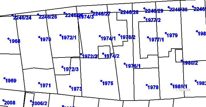 Parcela st. 1974/2 v KÚ Stodůlky, Katastrální mapa