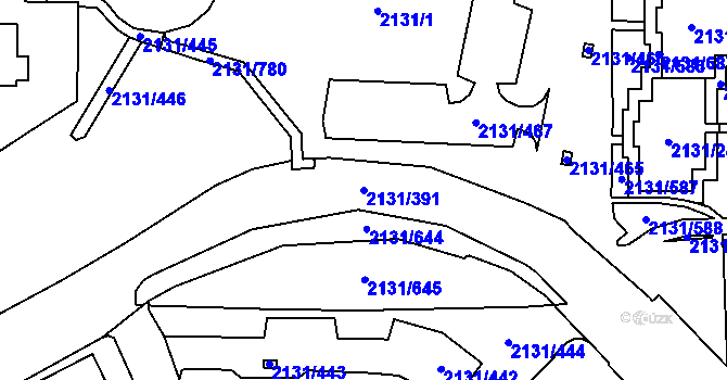 Parcela st. 2131/391 v KÚ Stodůlky, Katastrální mapa