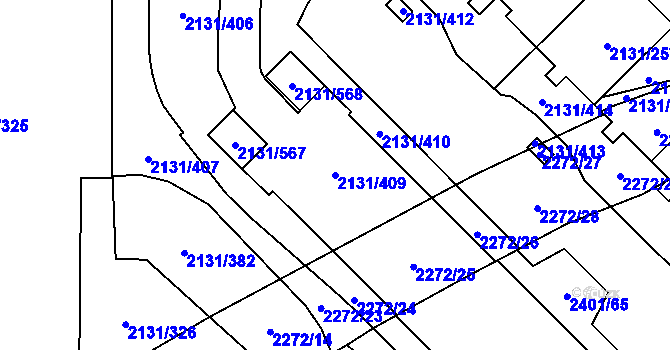 Parcela st. 2131/409 v KÚ Stodůlky, Katastrální mapa