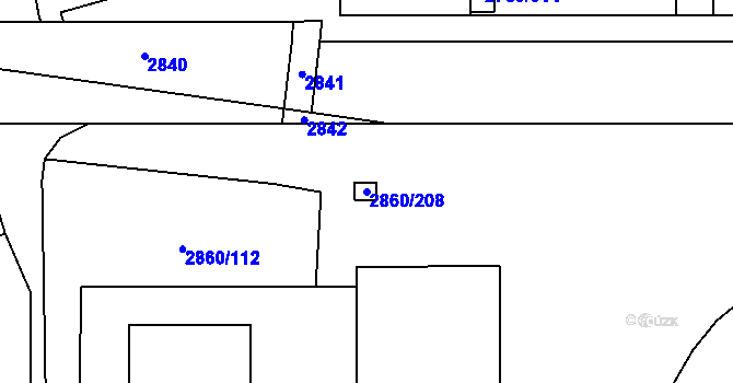 Parcela st. 2860/208 v KÚ Stodůlky, Katastrální mapa