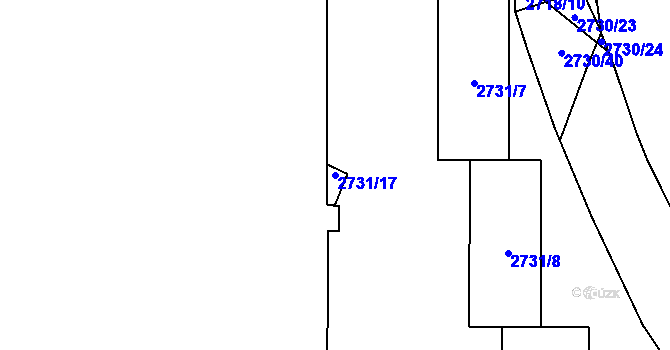 Parcela st. 2731/17 v KÚ Stodůlky, Katastrální mapa