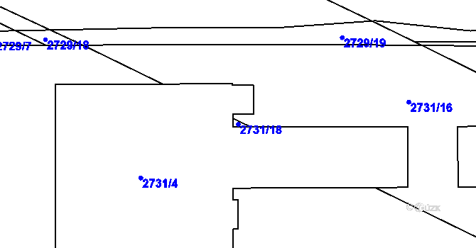 Parcela st. 2731/18 v KÚ Stodůlky, Katastrální mapa