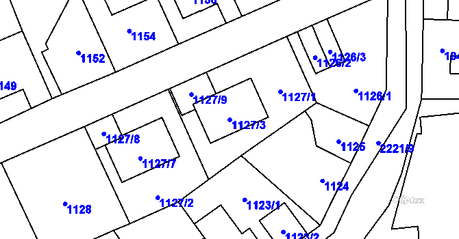 Parcela st. 1127/3 v KÚ Stodůlky, Katastrální mapa