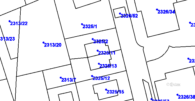 Parcela st. 2325/11 v KÚ Stodůlky, Katastrální mapa