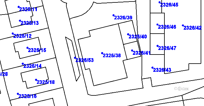 Parcela st. 2326/38 v KÚ Stodůlky, Katastrální mapa