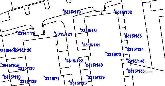 Parcela st. 2315/141 v KÚ Stodůlky, Katastrální mapa