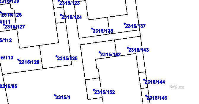 Parcela st. 2315/142 v KÚ Stodůlky, Katastrální mapa