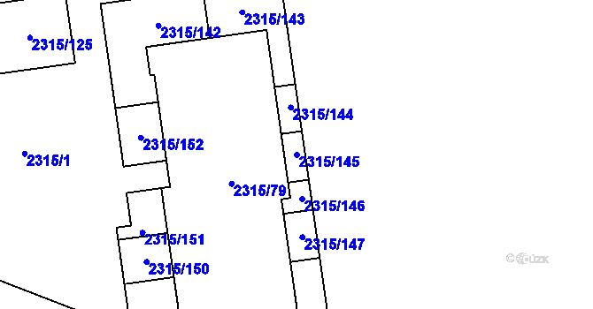 Parcela st. 2315/145 v KÚ Stodůlky, Katastrální mapa