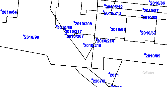 Parcela st. 2010/216 v KÚ Stodůlky, Katastrální mapa