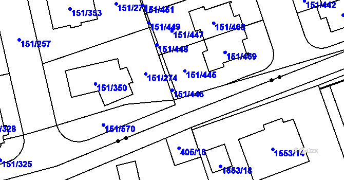 Parcela st. 151/446 v KÚ Stodůlky, Katastrální mapa