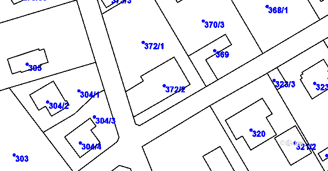 Parcela st. 372/2 v KÚ Stodůlky, Katastrální mapa