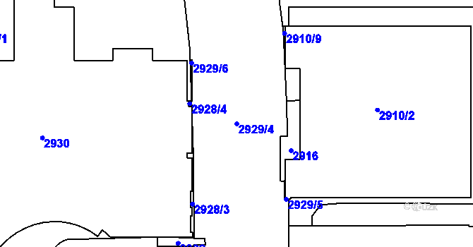 Parcela st. 2929/4 v KÚ Stodůlky, Katastrální mapa