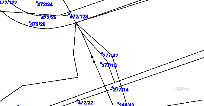 Parcela st. 277/42 v KÚ Stodůlky, Katastrální mapa