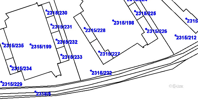 Parcela st. 2315/227 v KÚ Stodůlky, Katastrální mapa