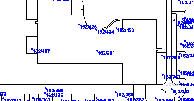Parcela st. 162/281 v KÚ Stodůlky, Katastrální mapa