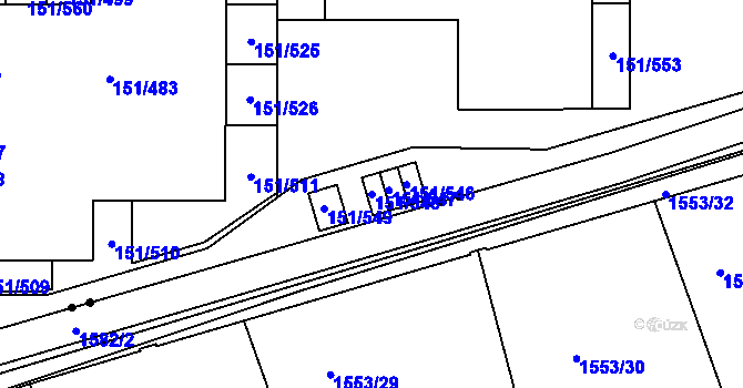 Parcela st. 151/548 v KÚ Stodůlky, Katastrální mapa