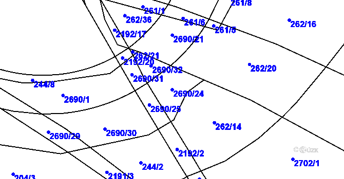 Parcela st. 2690/24 v KÚ Stodůlky, Katastrální mapa