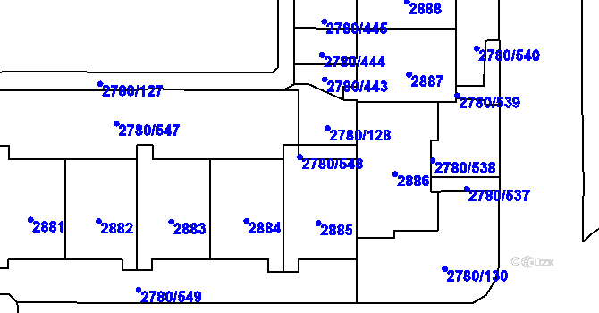 Parcela st. 2780/548 v KÚ Stodůlky, Katastrální mapa