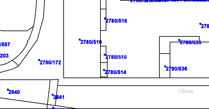 Parcela st. 2780/515 v KÚ Stodůlky, Katastrální mapa