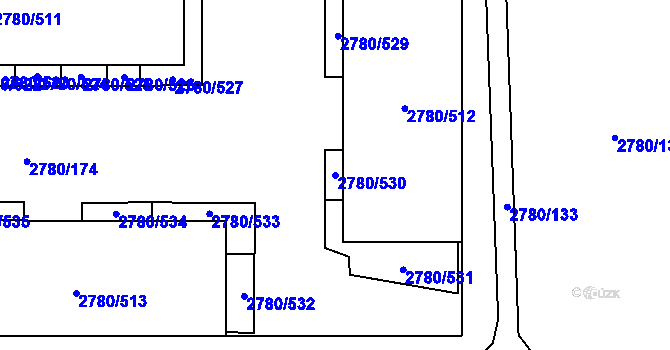 Parcela st. 2780/530 v KÚ Stodůlky, Katastrální mapa