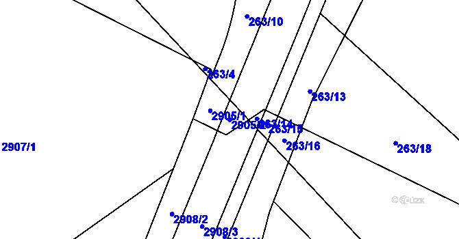 Parcela st. 2905/2 v KÚ Stodůlky, Katastrální mapa