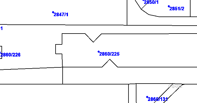 Parcela st. 2860/225 v KÚ Stodůlky, Katastrální mapa