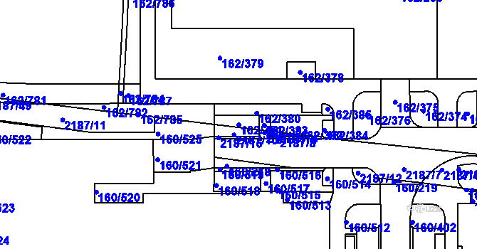 Parcela st. 162/381 v KÚ Stodůlky, Katastrální mapa