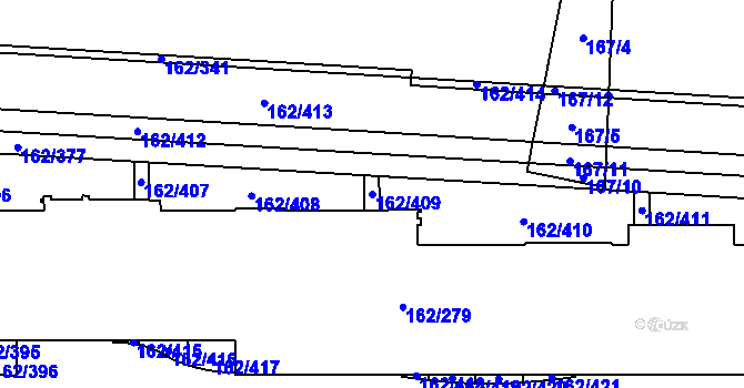 Parcela st. 162/409 v KÚ Stodůlky, Katastrální mapa