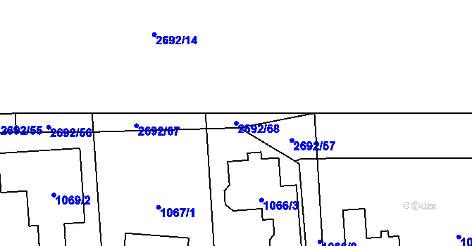 Parcela st. 2692/68 v KÚ Stodůlky, Katastrální mapa