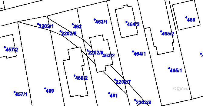 Parcela st. 463/2 v KÚ Stodůlky, Katastrální mapa