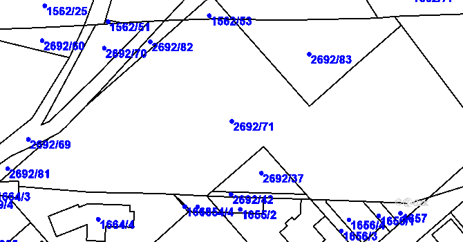 Parcela st. 2692/71 v KÚ Stodůlky, Katastrální mapa