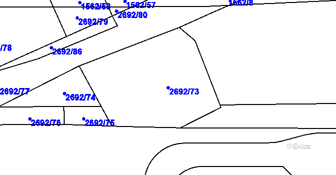 Parcela st. 2692/73 v KÚ Stodůlky, Katastrální mapa