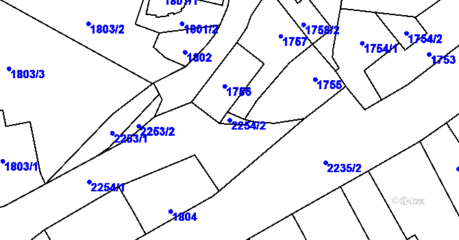 Parcela st. 2254/2 v KÚ Stodůlky, Katastrální mapa