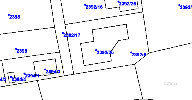 Parcela st. 2392/26 v KÚ Stodůlky, Katastrální mapa