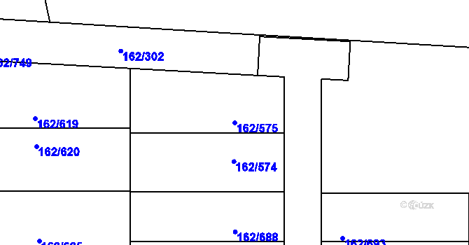Parcela st. 162/575 v KÚ Stodůlky, Katastrální mapa