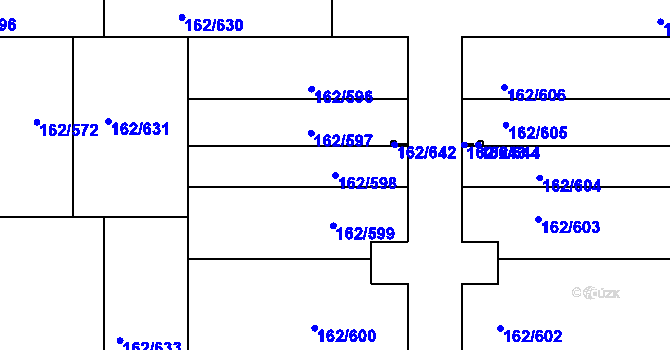 Parcela st. 162/598 v KÚ Stodůlky, Katastrální mapa