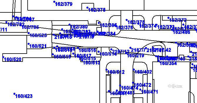Parcela st. 160/514 v KÚ Stodůlky, Katastrální mapa