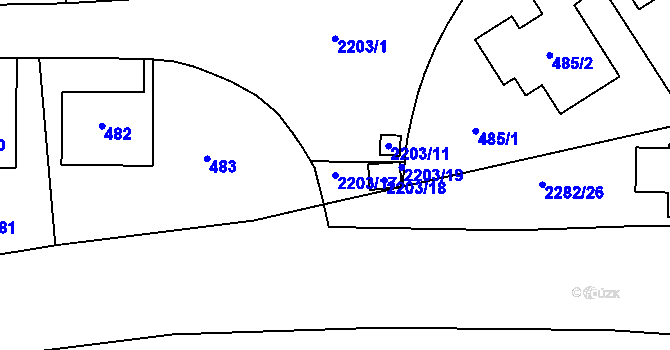 Parcela st. 2203/17 v KÚ Stodůlky, Katastrální mapa