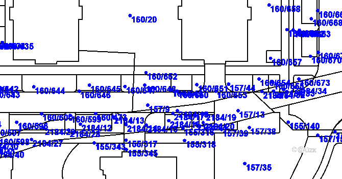 Parcela st. 160/649 v KÚ Stodůlky, Katastrální mapa