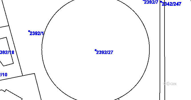 Parcela st. 2392/27 v KÚ Stodůlky, Katastrální mapa
